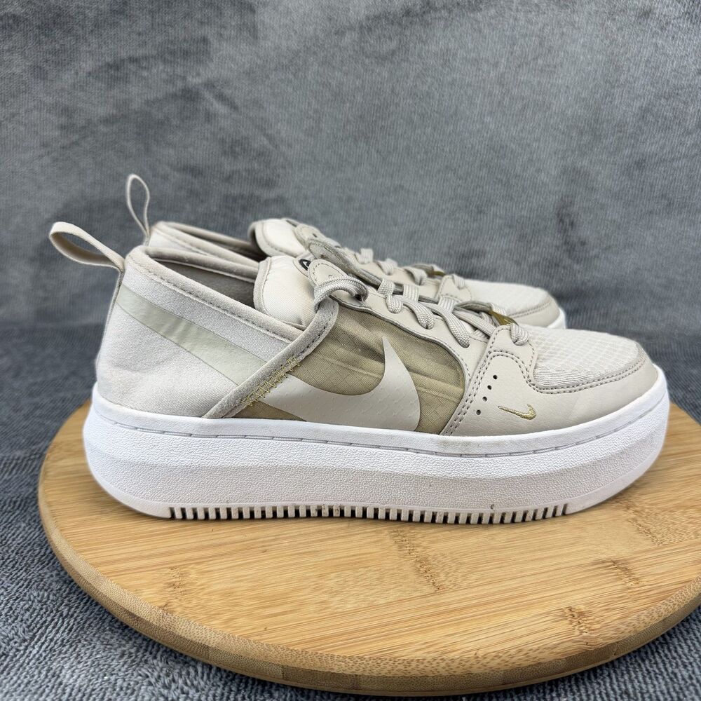 Nike Shoes Womens Size 7.5 Beige Platform Casual Walking Sneakers CW6536-200